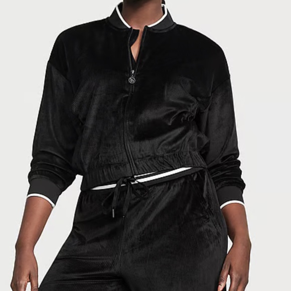 Victoria’s Secret Velour Ribbed Bomber Jacket NWT - Picture 3 of 7